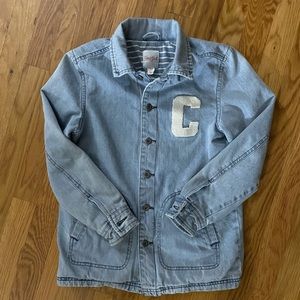 Cat & Jack Denim Button-up Hoodie